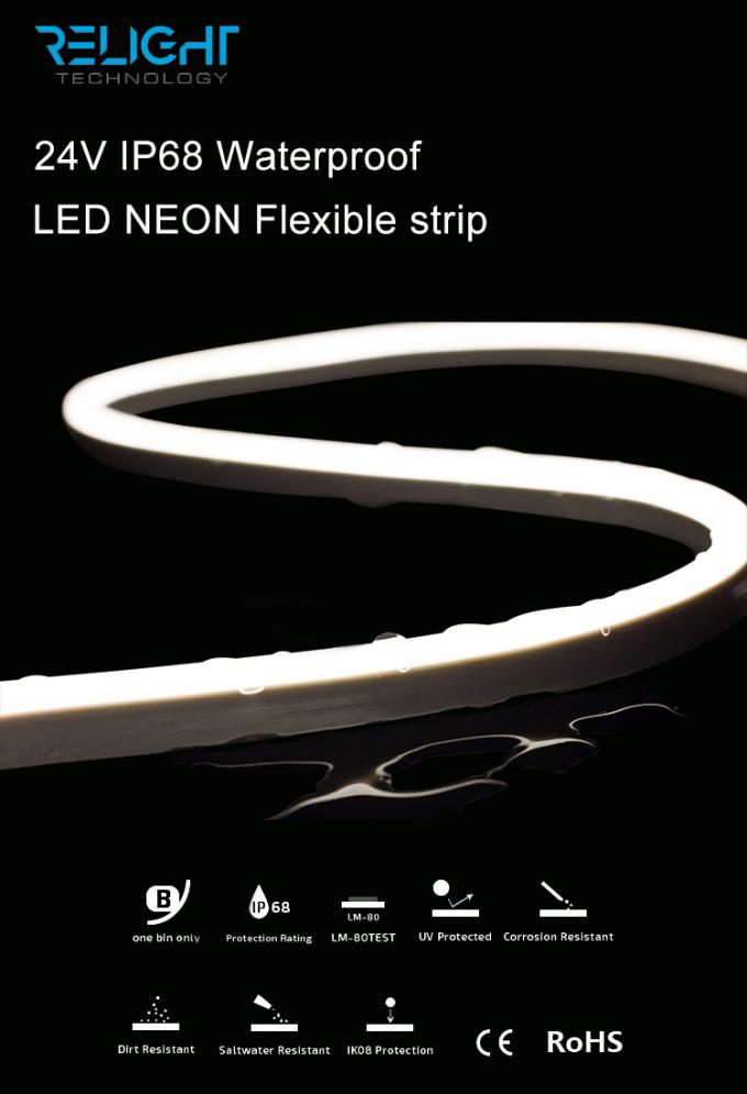24V IP68 imprägniern flexible NeonNeonbeleuchtung LED 5050 RGBW 5000*12mm